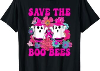 Save The Boo Bees Breast Cancer Halloween Pink Ribbon Women T-Shirt PNG File