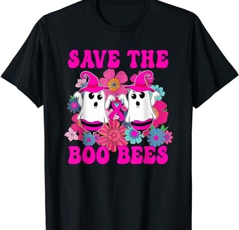 Save the boo bees breast cancer halloween pink ribbon women t-shirt png file