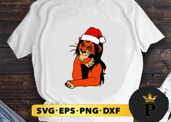 Scar Santa Claus Hat The Lion King SVG, Merry Christmas SVG, Xmas SVG PNG DXF EPS
