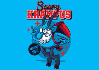 Scary Krampus wishing you t shirt template vector