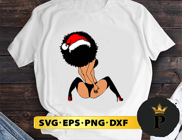 Sexy Afro woman Christmas SVG, Merry Christmas SVG, Xmas SVG PNG DXF EPS