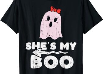 Shes My Boo Cute Matching Couple Halloween Costume Boyfriend T-Shirt PNG File