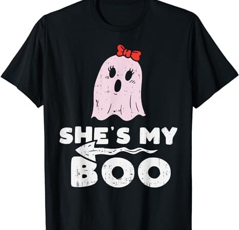 Shes my boo cute matching couple halloween costume boyfriend t-shirt png file