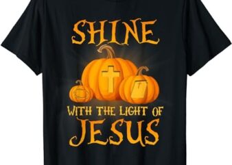 Shine With The Light Of Jesus Christian Halloween Pumpkin T-Shirt PNG File