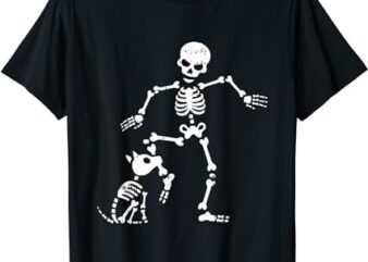 Skeleton And Dog Halloween Costume Funny Skull Men Women T-Shirt PNG File