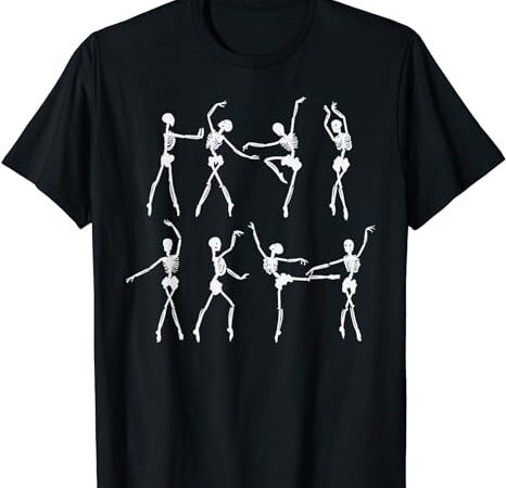 Skeleton ballerinas ballet dance cute halloween costume girl t-shirt png file