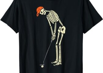 Skeleton Golf Funny Halloween Golfing Sports Golfer Men T-Shirt PNG File