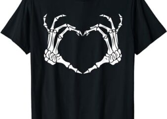 Skeleton Hand Heart Halloween Funny Bones Love T-Shirt png file