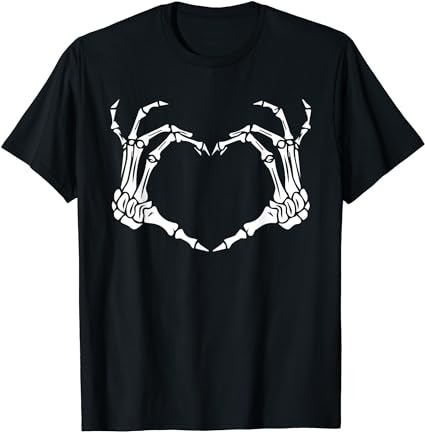 Skeleton hand heart halloween funny bones love t-shirt png file Skeleton hand heart halloween funny bones love t-shirt png file