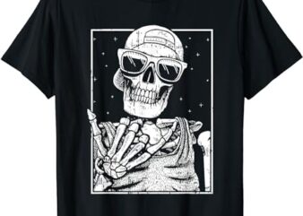 Skeleton Rock Hand Halloween Costume Cool Rock Music Rocker T-Shirt PNG File