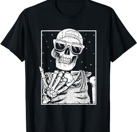 Skeleton rock hand halloween costume cool rock music rocker t-shirt png file Skeleton rock hand halloween costume cool rock music rocker t-shirt png file