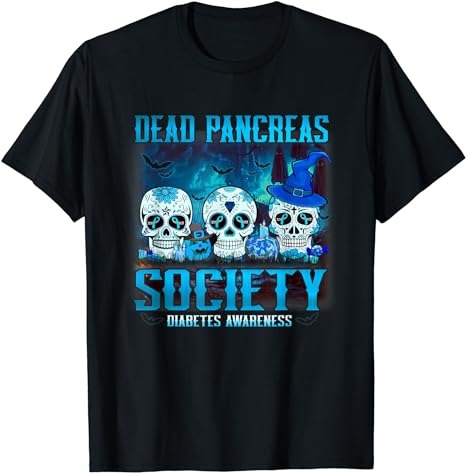 Skull Dead Pancreas Society Diabetes Awareness Halloween T-Shirt PNG File