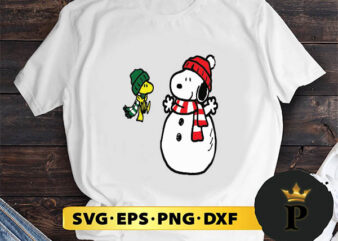 Snoopy Snowman Christmas SVG, Merry Christmas SVG, Xmas SVG PNG DXF EPS t shirt template vector