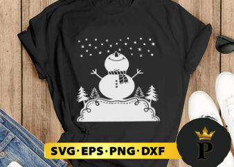Snowman Christmas SVG, Merry Christmas SVG, Xmas SVG PNG DXF EPS t shirt template vector