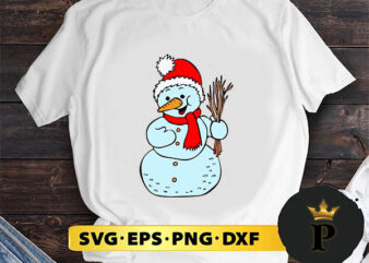 Snowman Santa Claus Hat SVG, Merry Christmas SVG, Xmas SVG PNG DXF EPS t shirt template vector