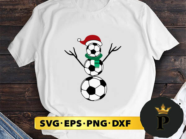 Soccer snowman christmas svg, merry christmas svg, xmas svg png dxf eps t shirt template vector