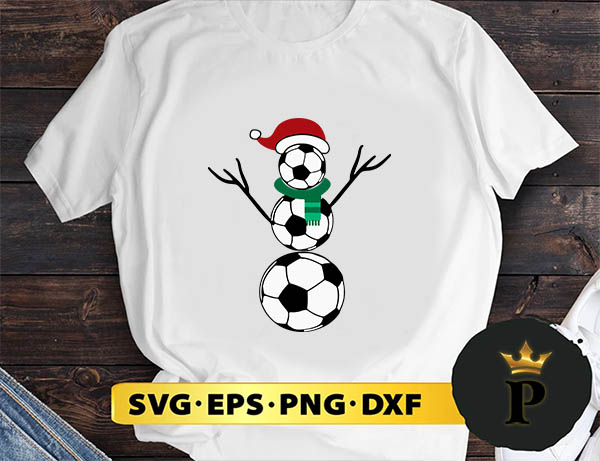Soccer Snowman Christmas SVG, Merry Christmas SVG, Xmas SVG PNG DXF EPS
