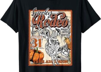 Spooky Hollow Rodeo Western Skeleton Cowboy Halloween T-Shirt PNG File
