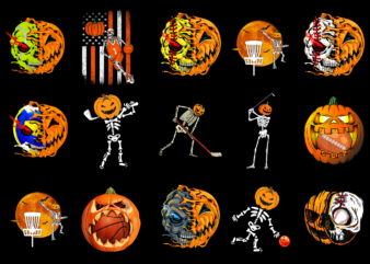 15 Sport Player Halloween Pumpkin Shirt Designs Bundle For Commercial Use, Sport Player Halloween Pumpkin T-shirt, Sport Player Halloween Pumpkin png file, Sport Player Halloween Pumpkin digital file, Sport Player