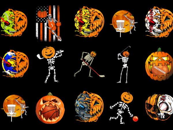 15 sport player halloween pumpkin shirt designs bundle for commercial use, sport player halloween pumpkin t-shirt, sport player halloween pumpkin png file, sport player halloween pumpkin digital file, sport player