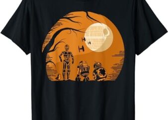 Star Wars Droids Halloween Orange Hue Death Star Portrait T-Shirt PNG File
