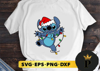 Stitch Christmas SVG, Merry Christmas SVG, Xmas SVG PNG DXF EPS t shirt template vector