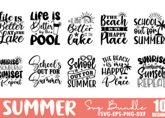 Summer Bundle SVG, Beach Svg, Summertime svg, Funny Beach Quotes Svg, Summer Cut Files, Summer Quotes Svg, Svg files for cricut, Silhouette t shirt template vector