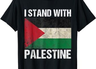 Support I stand with Palestine Free Palestine Flag Arabic T-Shirt