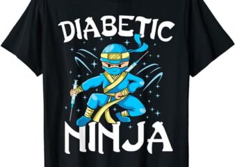 Support T1D Diabetic Ninja Type 1 Diabetes Awareness month T-Shirt