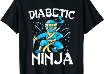 Support T1D Diabetic Ninja Type 1 Diabetes Awareness month T-Shirt PNG File
