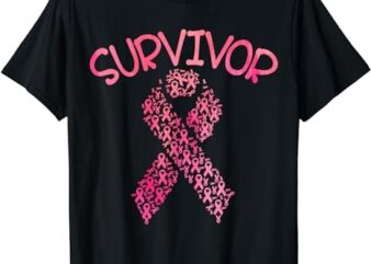 Survivor Pink Ribbon Won Breast Cancer Awareness T-Shirt PNG File