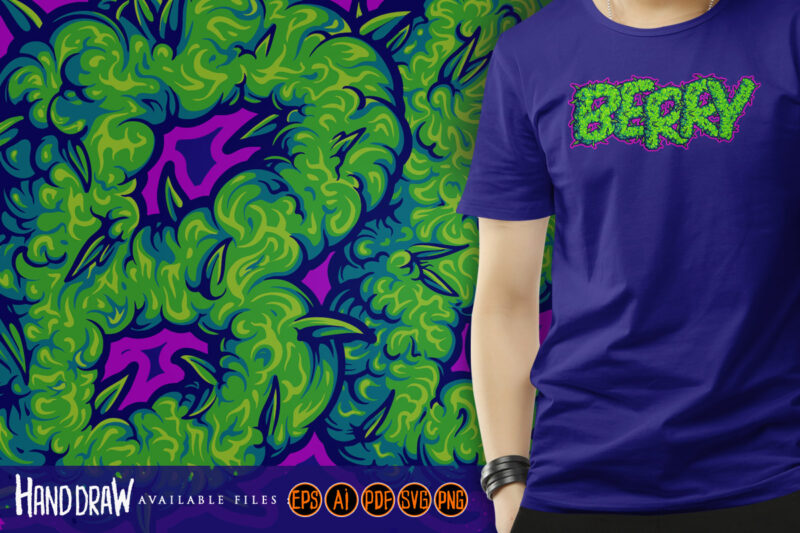 Weed smoke lettering berry strain