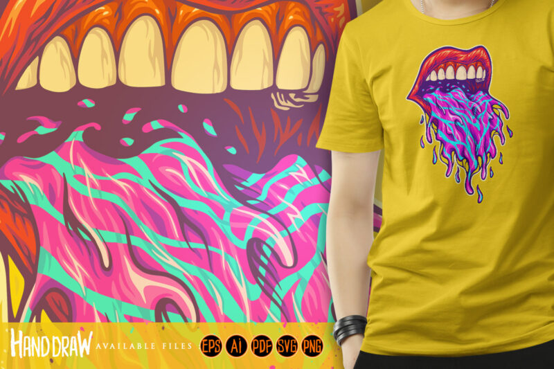 Psychedelic magic trippy lips