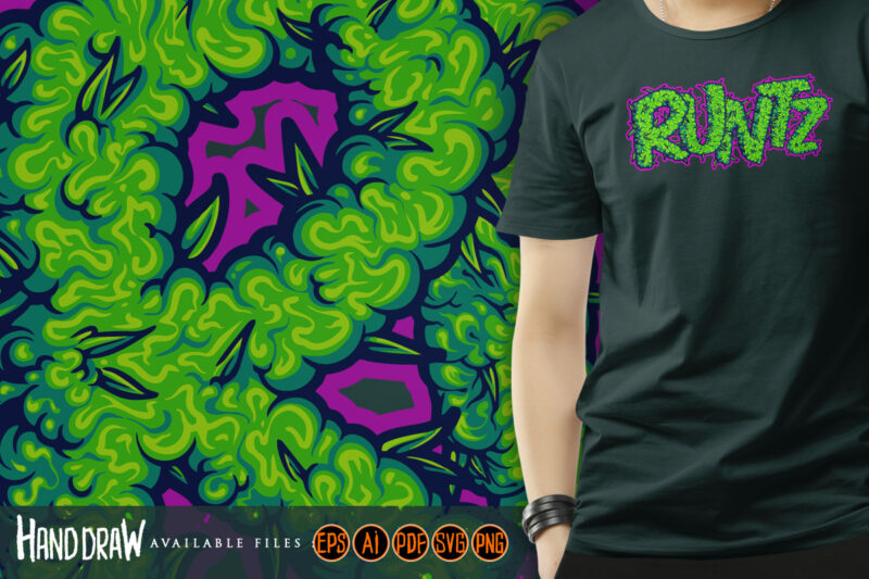 Runtz strain inspiration cannabis buds lettering