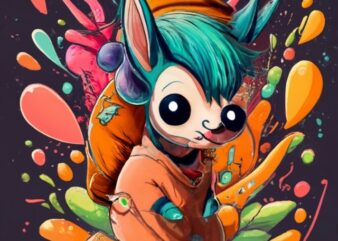T-shirt design, ELMA FUD from cartoon network, anime, splashes PNG File