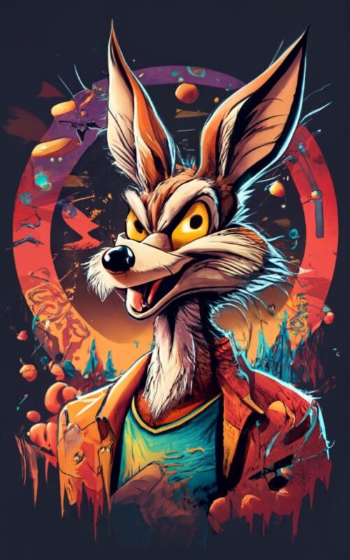 T-shirt PNG design, Wile E. Coyote from cartoon network, anime PNG File