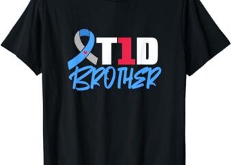 T1D Brother Type 1 Diabetes Awareness Sibling T-Shirt