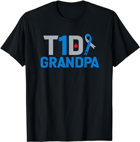 T1D Grandpa Diabetes Survivor Warrior Fighter Awareness T-Shirt