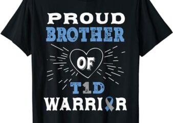 T1D Proud Brother Diabetes Awareness Type 1 Insulin Pancreas T-Shirt