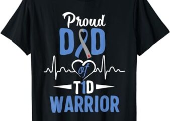 T1D Proud Dad Diabetes Awareness Type 1 Insulin Pancreas T-Shirt PNG File