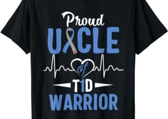 T1D Proud Uncle Diabetes Awareness Type 1 Insulin Pancreas T-Shirt
