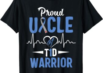 T1D Proud Uncle Diabetes Awareness Type 1 Insulin Pancreas T-Shirt