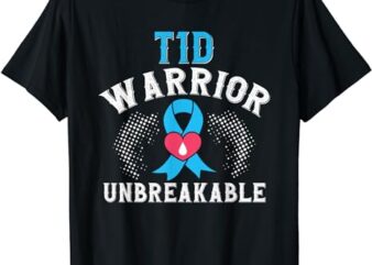 T1D Warrior Unbreakable Diabetes Awareness Month Blue Ribbon T-Shirt