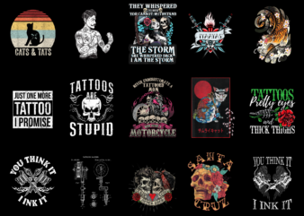 15 Tattoo Shirt Designs Bundle For Commercial Use, Tattoo T-shirt, Tattoo png file, Tattoo digital file, Tattoo gift, Tattoo download, Tattoo design AMZ