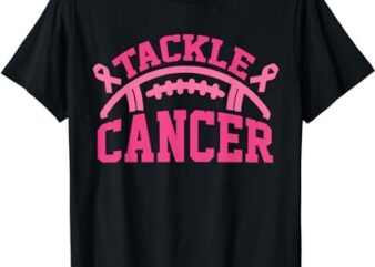 Tackle Breast Cancer Awareness Football Pink Ribbon Boys Kid T-Shirt 1