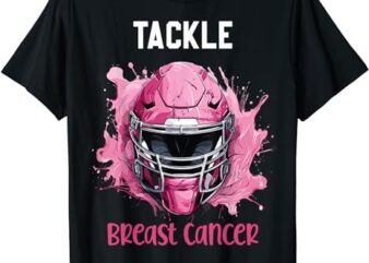 Tackle Breast Cancer Awareness Pink Ribbon Football Boy Kids T-Shirt