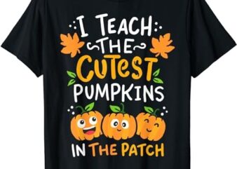 Teacher Halloween Pre-K Teacher Kindergarten Cutest Pumpkins T-Shirt PNG File
