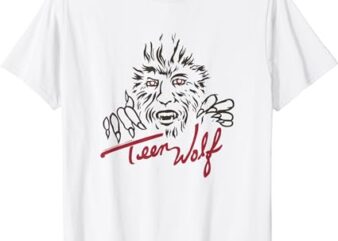 Teen Wolf Retro Vintage Eighties Werewolf Line Art Logo T-Shirt