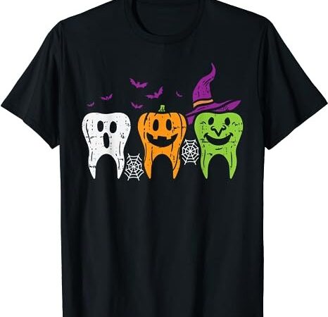 Teeth ghost pumpkin witch cute dental halloween dentist gift t-shirt png file Teeth ghost pumpkin witch cute dental halloween dentist gift t-shirt png file