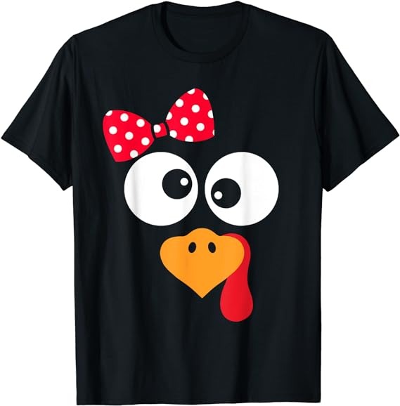 Thanksgiving Funny Turkey Face Costume Outfit Womens Girls T-Shirt T-Shirt PNG File